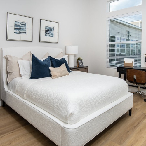 bedroom with study area